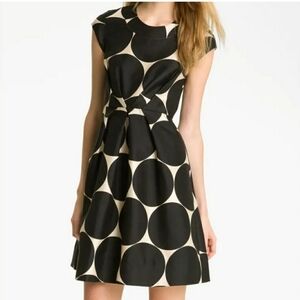 Kate Spade Chic Black and Cream Polka Dot Dress